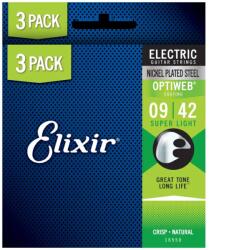 ELIXIR - OptiWeb (16550) 9-42 Super Light elektromos húrkészlet 3db - dj-sound-light
