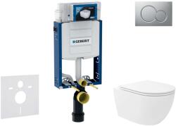 Geberit Kombifix - Előfali szerelő készlet, Oudee Vortex WC és softclose ülőke, Sigma01 vezérlőgomb, lakkozott matt króm SANI15CA1137 (SANI15CA1137)