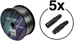 Eurolite Set DMX cable 2x0.22 100m sw + 10 connectors - dj-sound-light