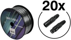 Eurolite Set DMX cable 2x0.22 100m sw + 40 connectors - dj-sound-light