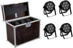 EUROLITE Set 4x LED 7C-7 Silent Slim Spot + Case