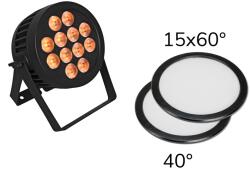EUROLITE - Set LED IP PAR 12x8W QCL Spot + 2x Diffuser cover (15x60° and 40°)