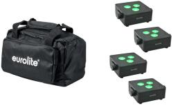 EUROLITE Set 4x AKKU IP Flat Light 3 bk + Soft-Bag - dj-sound-light