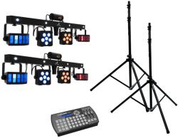 EUROLITE Set 2x LED KLS Laser Bar PRO + Easy Show + 2x M-4 Speaker-System Stand - dj-sound-light