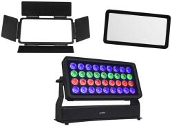 EUROLITE Set Multiflood Pro IP RGBW Wash MK2 + Diffusor Cover 40° + Barndoors