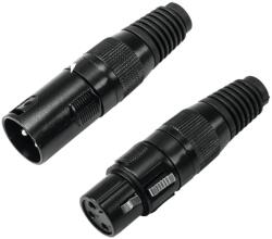 Omnitronic XLR socket/plug set 3pin black housing 5x2 db - dj-sound-light