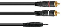 Omnitronic - 3.5 Jack/2xRCA 1.0m bk Y-kábel - dj-sound-light