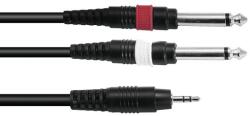 Omnitronic Adaptercable 3.5 Jack/2xJack 3m bk
