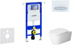 Geberit Duofix - Fali WC modul nyomógombbal Sigma50, alpesi fehér + Duravit ME by Starck - WC és ülőkéje, perem nélküli, SoftClose 111.355. 00.5 NM8 (111.355.00.5 NM8)