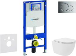 Geberit Duofix - Előfali szerelő készlet, kompakt WC Oudee Vortex és softclose ülőke, Sigma01 vezérlőgomb, fényes króm SANI11CA1140 (SANI11CA1140)