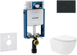 Geberit Kombifix - Előfali szerelő készlet, Oudee Vortex WC és softclose ülőke, Sigma20 vezérlőgomb, matt fekete/fekete SANI15CA5141 (SANI15CA5141)