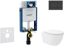 Geberit Kombifix - Előfali szerelő készlet, Oudee Vortex WC és softclose ülőke, Sigma30 vezérlőgomb, matt fekete/fekete SANI15CA5139 (SANI15CA5139)
