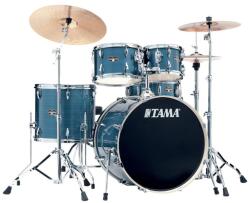 Tama - Imperialstar dobfelszerelés (22-10-12-16-14S") állványzattal, cintányérral és székkel, Hairline Blue