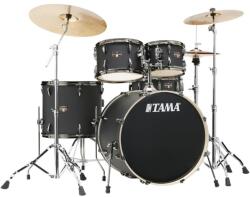 Tama - Imperialstar dobfelszerelés (22-10-12-16-14S") állványzattal, cintányérral és székkel, Blacked Out Black/Black Nickel HW