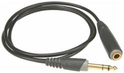 KLOTZ - JACK-JACK aljzat kábel, 6 m - Klotz aranyozott 6, 35/JACK3 - 6, 35/JACK3 aljzat csatlakozók, + PCB102 fekete kábel - dj-sound-light
