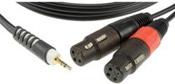 KLOTZ - Y kábel, JACK-XLR, 2 m - Klotz aranyozott 3, 5/JACK3 - 2xAmphenol XLR3F csatlakozók, + PCU201-Z fekete kábel