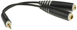 KLOTZ - Y adapter kábel, JACK-JACK, 0, 2 m - Klotz aranyozott 3, 5/JACK3 - 2x6, 35/JACK3 aljzat csatlakozók, + PCU201-Z fekete kábel