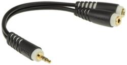 KLOTZ - Y adapter kábel, JACK-JACK, 0, 2 m - Klotz aranyozott 3, 5/JACK3 - 2x3, 5/JACK3 aljzat csatlakozók, + PCU201-Z fekete kábel - dj-sound-light