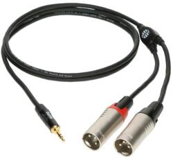 KLOTZ - JACK-XLR 1, 8 m fémházas aranyozott 3, 5/JACK3 - 2xNeutrik XLR3m PLU csatlakozók + PCD202-Z fekete kábel