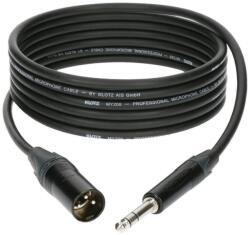 KLOTZ - XLR-JACK kábel, 3 m - Neutrik XLR3M - JACK3 csatlakozók + MY 206 fekete kábel