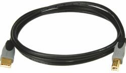 KLOTZ - USB 2.0 kábel, 3 m USB A - USB B aranyozott csatlakozók, 480 Mbit/s, fekete - dj-sound-light