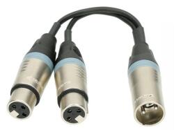 KLOTZ - XLRYMERGE Y adapter kábel, XLRM-2xXLRF ellenállás mátrixszal, 0, 2 m - dj-sound-light