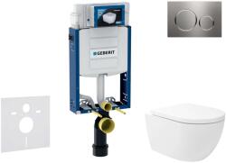 Geberit Kombifix - Előfali szerelő készlet, Oudee Vortex WC és softclose ülőke, Sigma20 vezérlőgomb, acél SANI15CA6106 (SANI15CA6106)