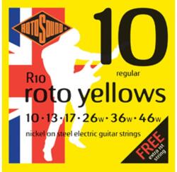 ROTOSOUND - R10 Roto Yellows regular elektromos gitárhúr készlet 10-46