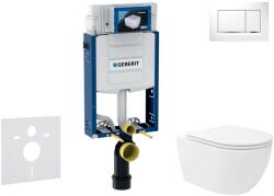 Geberit Kombifix - Előfali szerelő készlet, Oudee Vortex WC és softclose ülőke, Sigma30 vezérlőgomb, fehér/króm SANI15CA3187 (SANI15CA3187)
