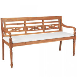 vidaXL Bancă Batavia cu perne, 150 cm, lemn de tec (43058)