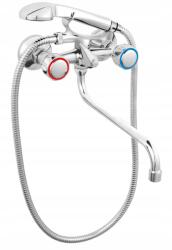 FERRO Szabvány kádtöltő csaptelep zuhanyszettel, mozgatható kifolyóval, 1/2", króm (z40)