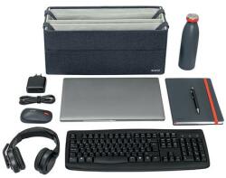 LEITZ Hordozótáska, 3 rekeszes, LEITZ Fabric Hot Desking, sötétszürke