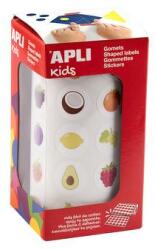 APLI Fejlesztő matricák, 20mm, gyümölcs, APLI Kids Stickers, vegyes minták, 900 etikett/tekercs
