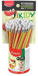 Maped Írástanuló grafitceruza radírral, ceruzatartó, HB, háromszögletű, MAPED Kidy Learn, 72 darab