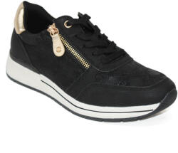 Wink női sportos fűzős cipzáras sneaker félcipő fekete kombi FW51098-2 07581