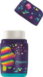 Maped Hegyező és radír, kétlyukú, tartályos, pótradírral, MAPED Pixel Party Connect