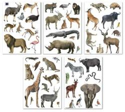 APLI Matrica, újra felhasználható, 50 db, APLI Kids Stickers, szavanna állatai