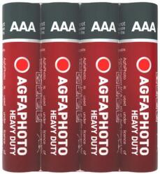 AgfaPhoto Elem, AAA, 4 db, féltartós (szén-cink), zsugor, AGFAPHOTO Heavy Duty