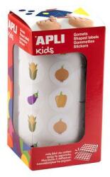 APLI Fejlesztő matricák, 20mm, zöldség, APLI Kids Stickers, vegyes minták, 900 etikett/tekercs