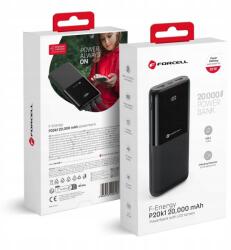 Forcell F-energy P20k1 powerbank Pd QC3.0 3A 20W 20000 mAh fekete (5903396200748)