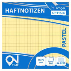 Spirit Spirit: Kockás pasztell sárga 100 lapos öntapadós jegyzettömb 75x75mm (410472) - jatekshop