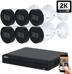DAHUA 6 biztonsági kamerás IP kamera rendszer 5MP (DAHUA-IP-5MP-S1-06)