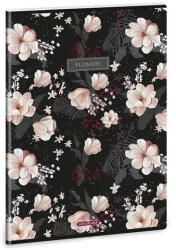 Ars Una Ars Una Flowery black A/4 extra kapcsos füzet-négyzethálós (53123749)