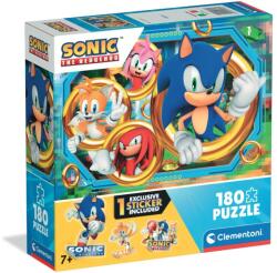 Clementoni Puzzle Clementoni, Sonic the Hedgehog cu sticker inclus, 180 piese (N00029796_001w) Puzzle