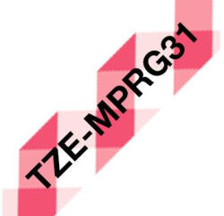 Brother TZe-MPRG31 laminált P-touch szalag (12mm) Black on Red Checkered - 4m