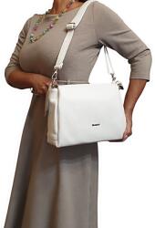 RIALTO fehér, közepes, három részes bőr divattáska RX352DO-09 - taskaweb