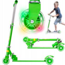 MalTec Világító LED-es 3 kerekes Roller, gyerekeknek, 77 cm, zöld (100892)