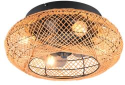 TRIO Lillesand fekete-natúr mennyezeti ventilátoros lámpa (TRI-R67302126) E27 4 izzós IP20 (R67302126)