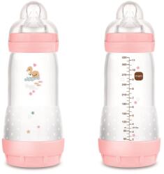 MAM Forest Matt Anti-colic cumisüveg önsterilizáló funkcióval, 320 ml - Rózsaszín kacsa
