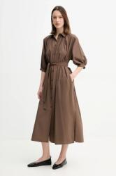 Max Mara pamut ruha barna, midi, egyenes, 2515221042600 - barna 36